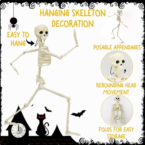 Life Size Skeleton with Posable Joints Glowing Eyes F40711