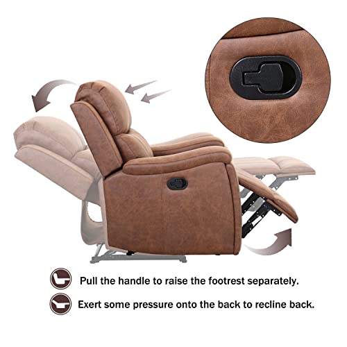 Red Brown Leather Manual Recliner Chair T29781