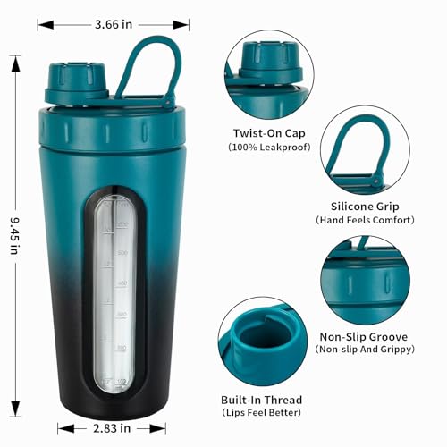28 oz Stainless Steel Protein Shaker Bottle W256355