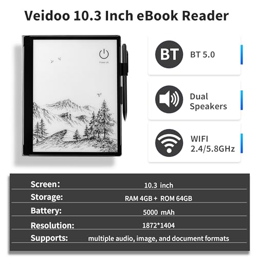 10.3 inch E-Ink Ebook Reader with Stylus and Cover J89593