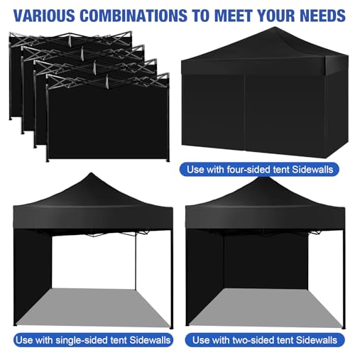 4 Pack 6.56 x 9.84 ft Blue Waterproof Canopy Sidewalls with Zipper Doors E90214