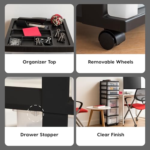 Black 10-Drawer Plastic Rolling Cart W627058