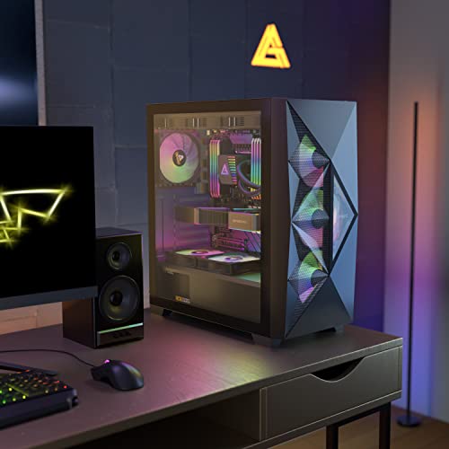 Mid Tower Computer Case, ATX, USB3.0, 360 mm Radiator Support, 3 x 120 mm ARGB Fans Included B38102