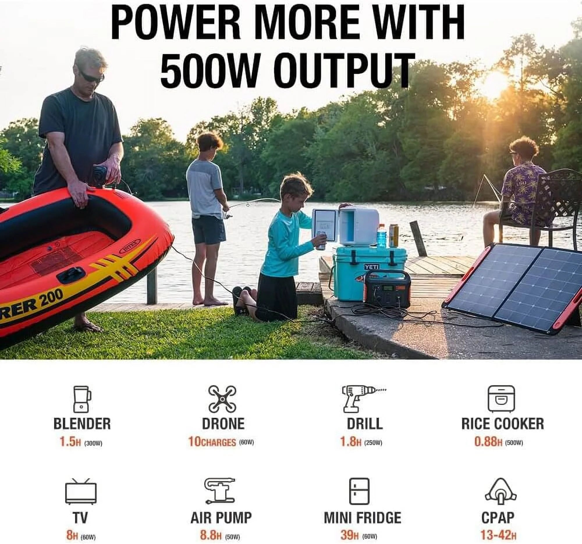 Restored Portable Power Station Explorer 550, 550 Wh Lithium-ion Battery, 500W Output I2616