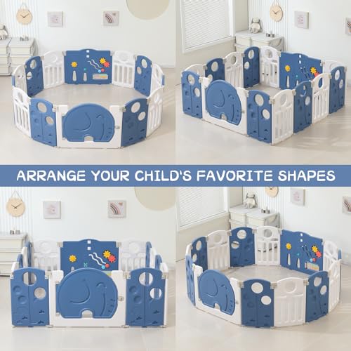 Blue 18 Panels Baby Playpen F808