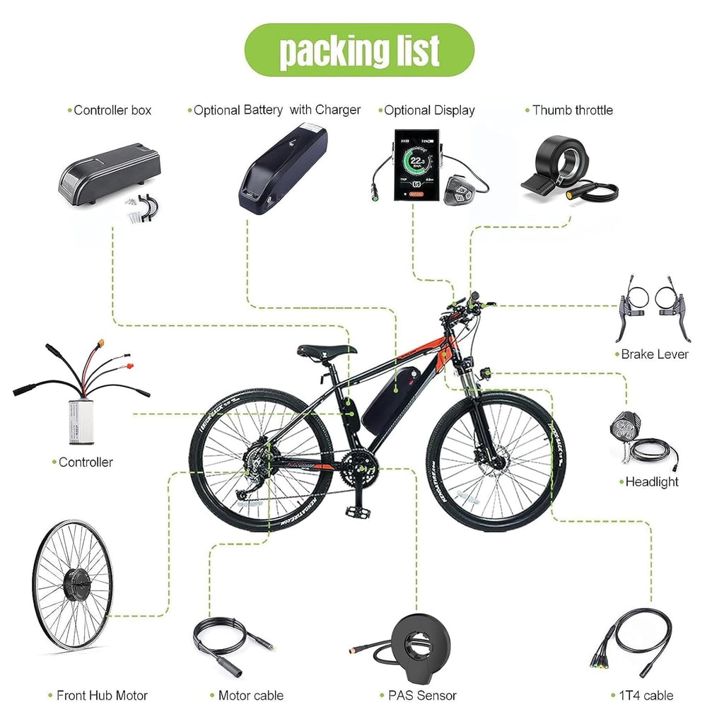 48V 500W Front Hub Motor Electric Bike Conversion Kit with LCD Display N853