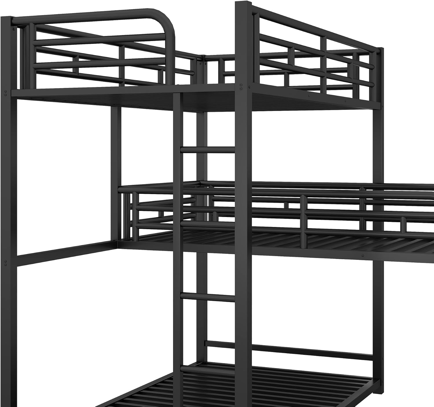 Black L-Shaped Triple Bunk Bed E145626