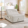 White 4-in-1 Folding Ottoman Bed with Storage Pocket and USB Port X75383
