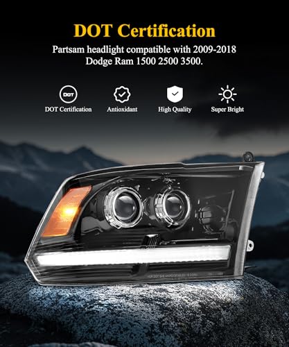 Full LED Headlights Assembly Pair with DRL Sequential Turn Signal Hi/Low Beam 6500K 12V IP67 K636050