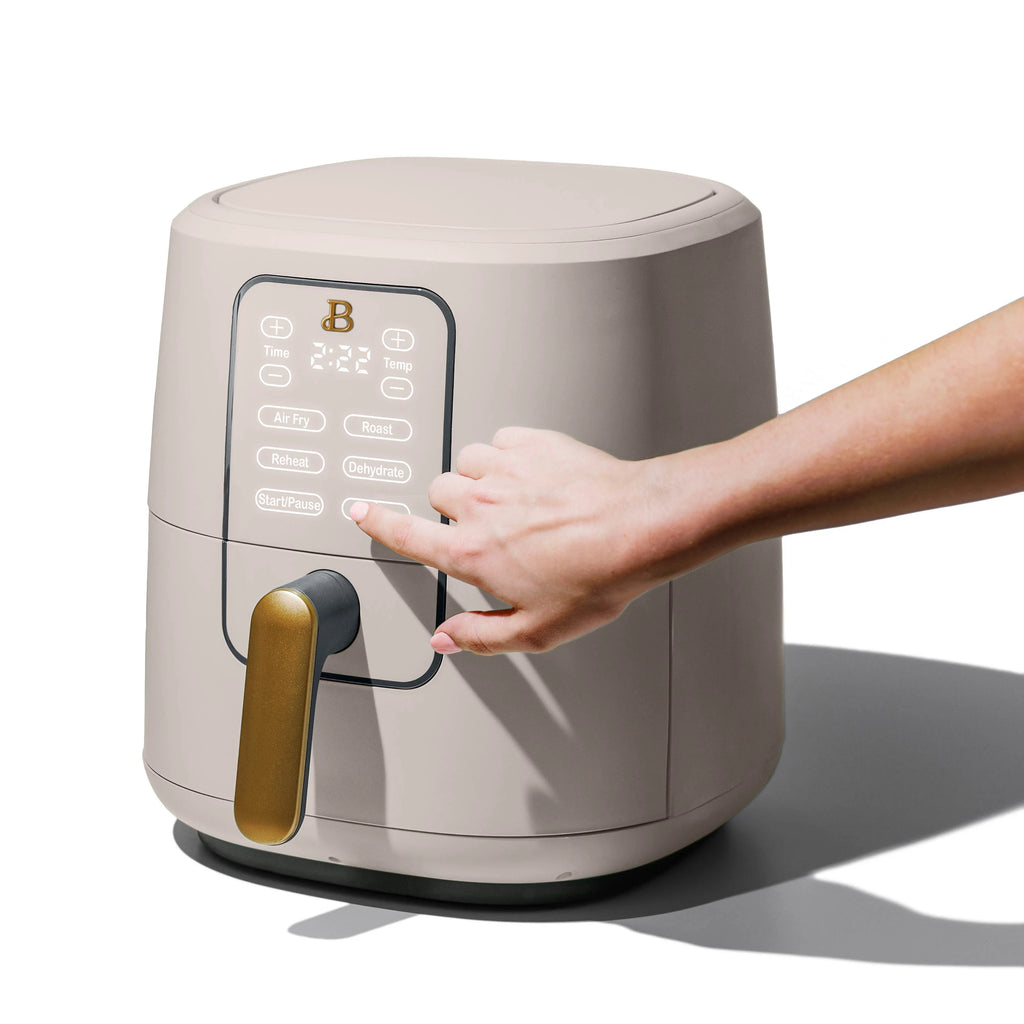 6 Qt Porcini Taupe Air Fryer with Touch-Activated Display C951