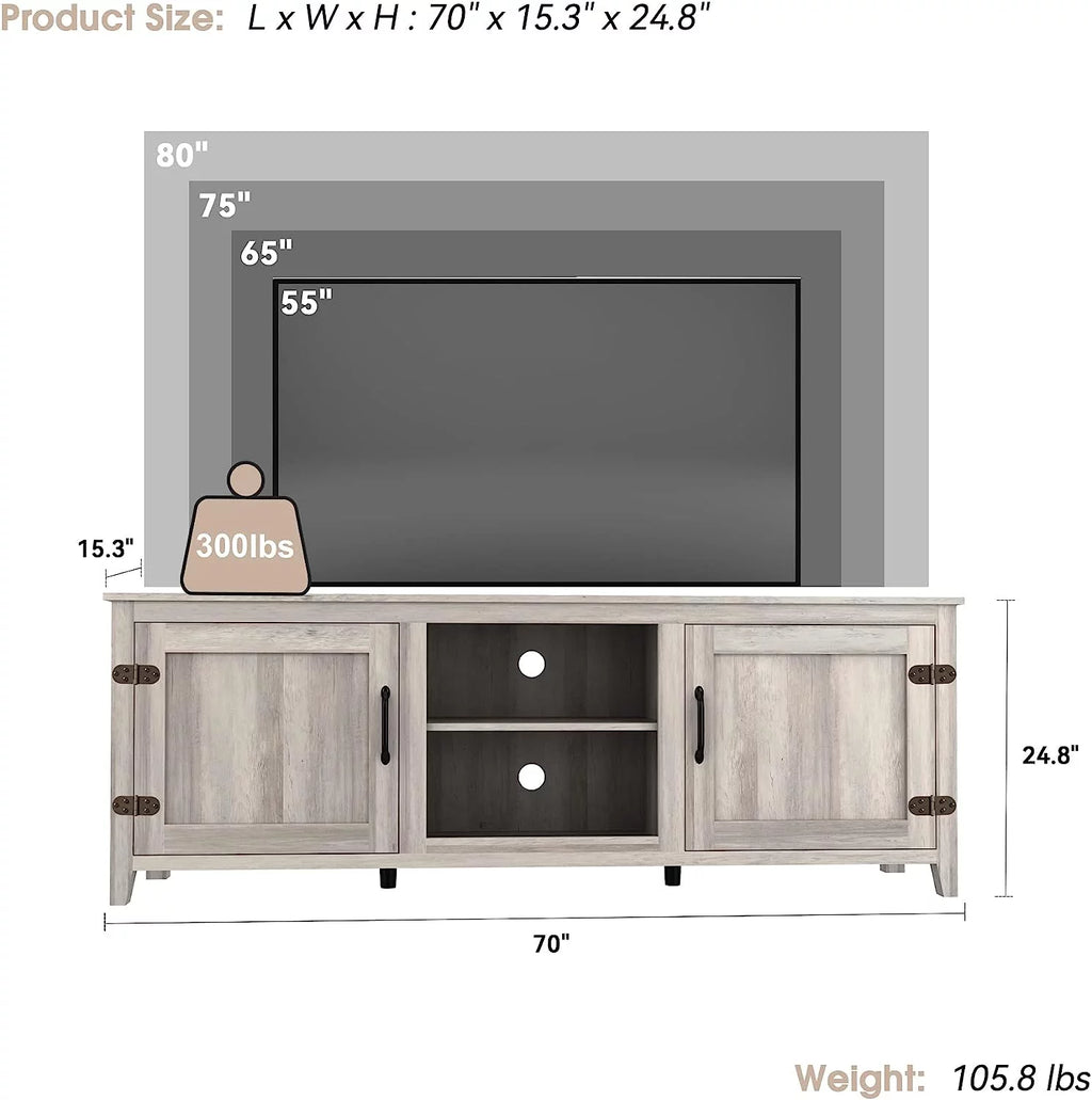 Large Television Stand with Barn Door and Storage Q862557
