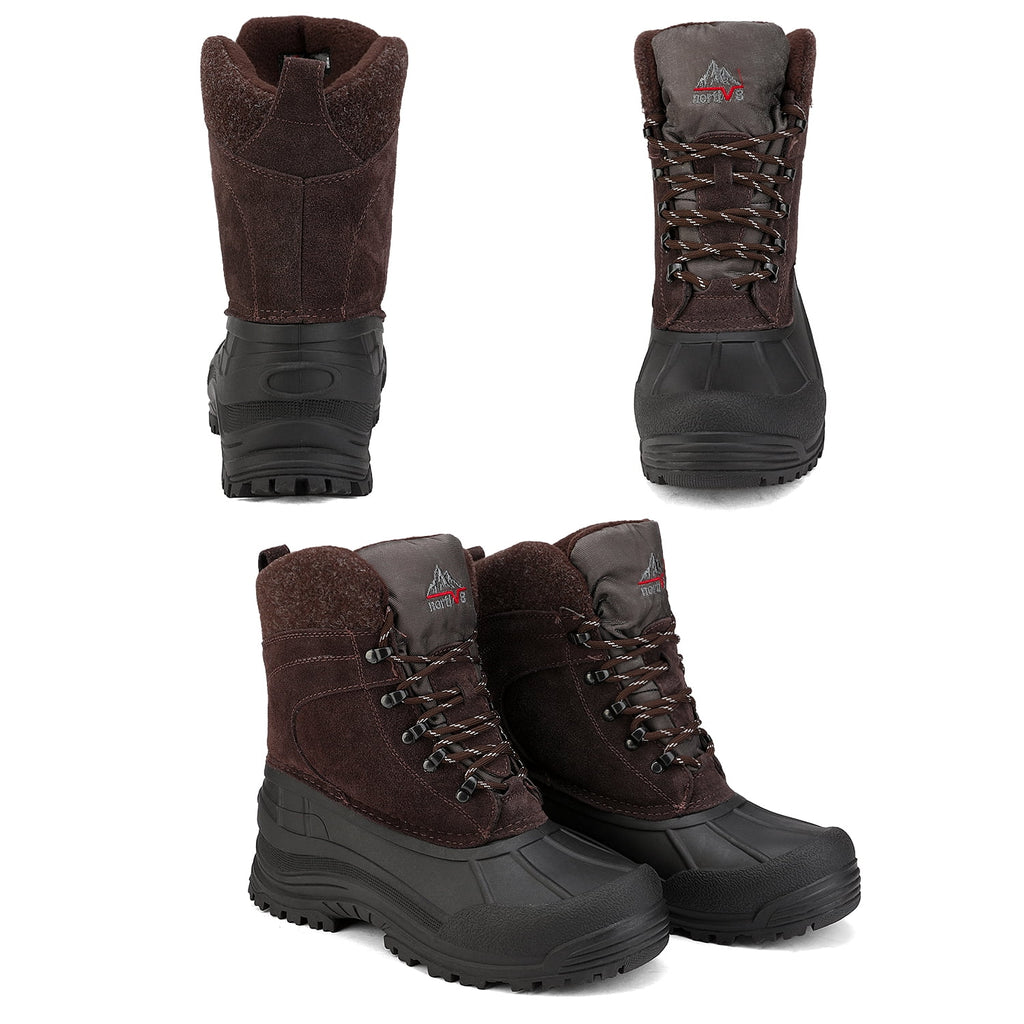 Brown Insulated Waterproof Snow Boots Work Boots X54578