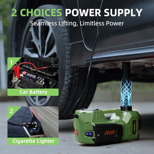 Electric Car Jack 5 Ton 12V Hydraulic Jack with Inflatable Pump Black Q9269