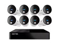 Expandable 8 Channel Wired Bluetooth DVR with 8 Wired 1080p HD Light Cameras with Audio and 1TB Hard Drive P9692