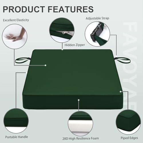 Beige Waterproof Outdoor Seat Cushions Set of 2 R123