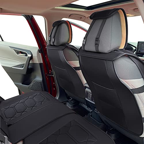 Black Leather Seat Covers for RAV4 (Sport Front Pair, Black&Gray) K941013