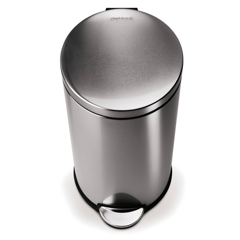 30L Brushed Stainless Steel Step Trash Can O6948