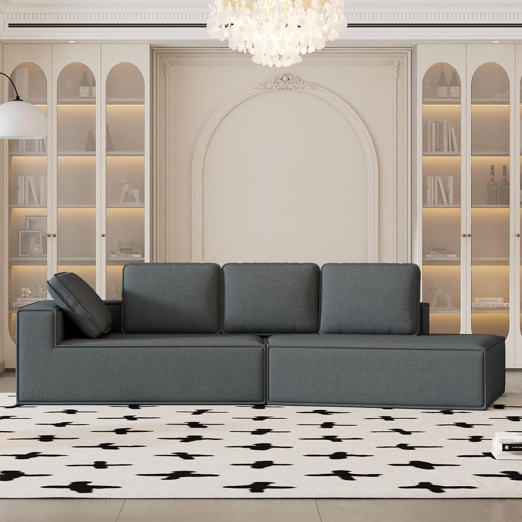 Grey Chaise Lounge Sofa Sleeper Sofa L29184