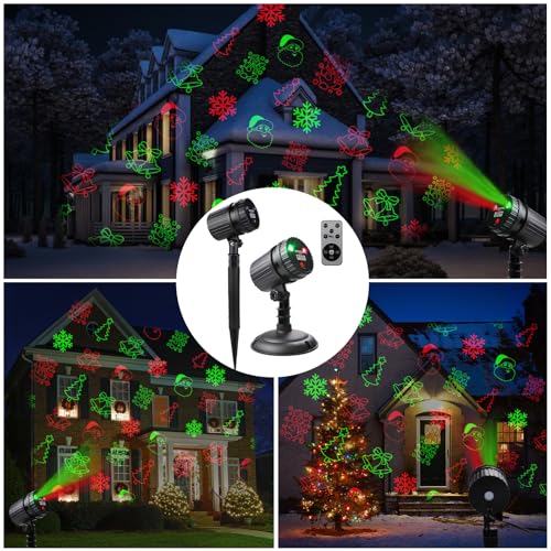 8 Patterns Red and Green LED Laser Projector Lights V2782