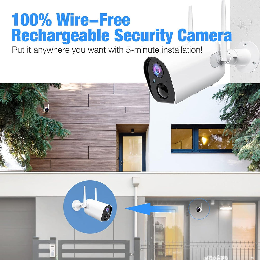 1080P Battery Powered Outdoor Security Camera with Night Vision B38176