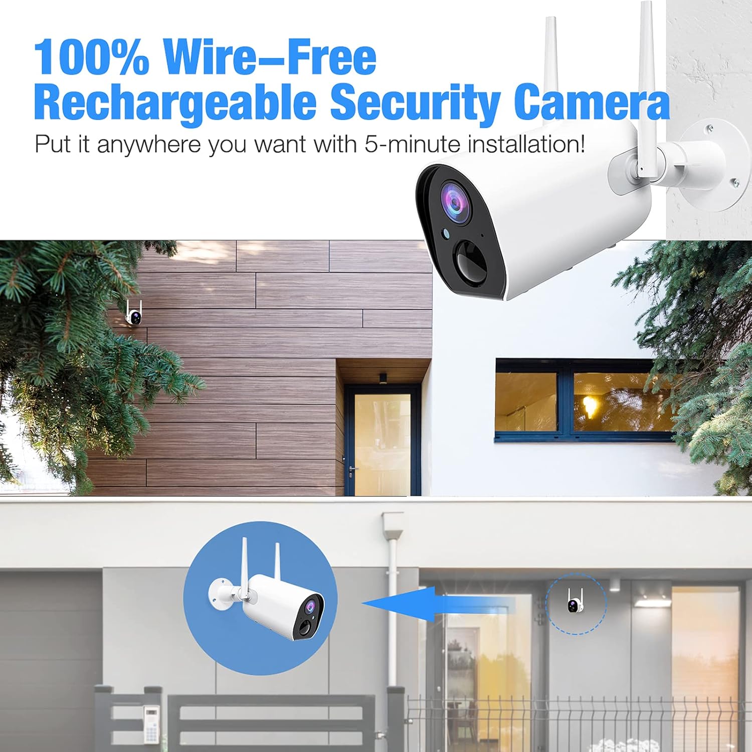 1080P Battery Powered Outdoor Security Camera with Night Vision B38176