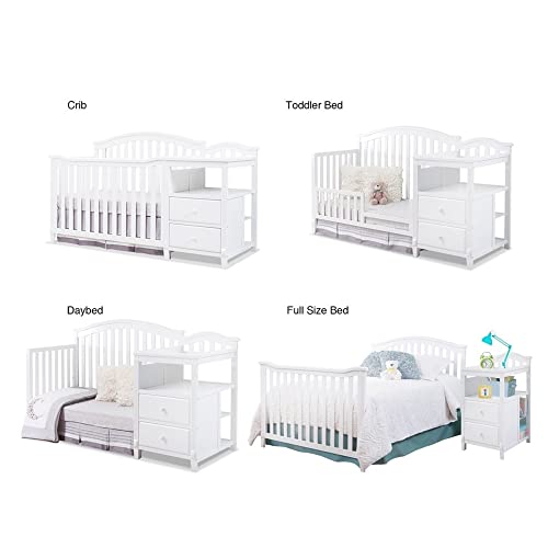 Gray Round Top 4-in-1 Convertible Wooden Crib D3384
