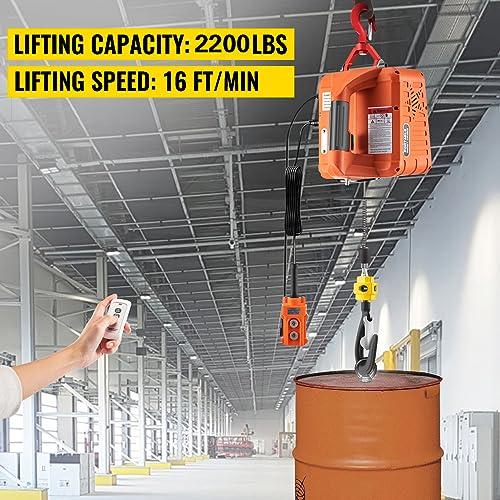 880LBS 110V Electric Hoist Winch with Remote Control X657298