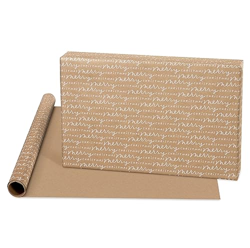 Vintage Kraft Christmas Wrapping Paper Rolls, 4 Rolls, 80 sq. ft. H324421