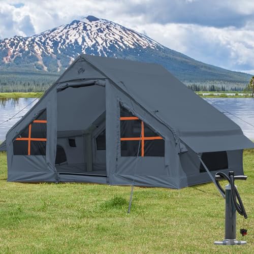 Inflatable Tent with Pump, 4-6 Person Instant Camping Tents, Waterproof with Mesh Windows X1517
