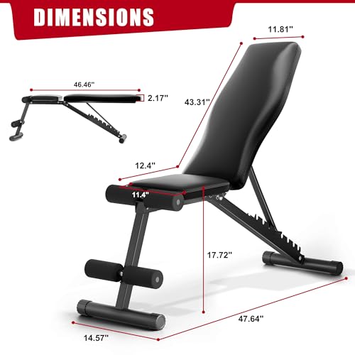 Adjustable Weight Bench Press with 700 LB Capacity Incline/Decline Bench C9326