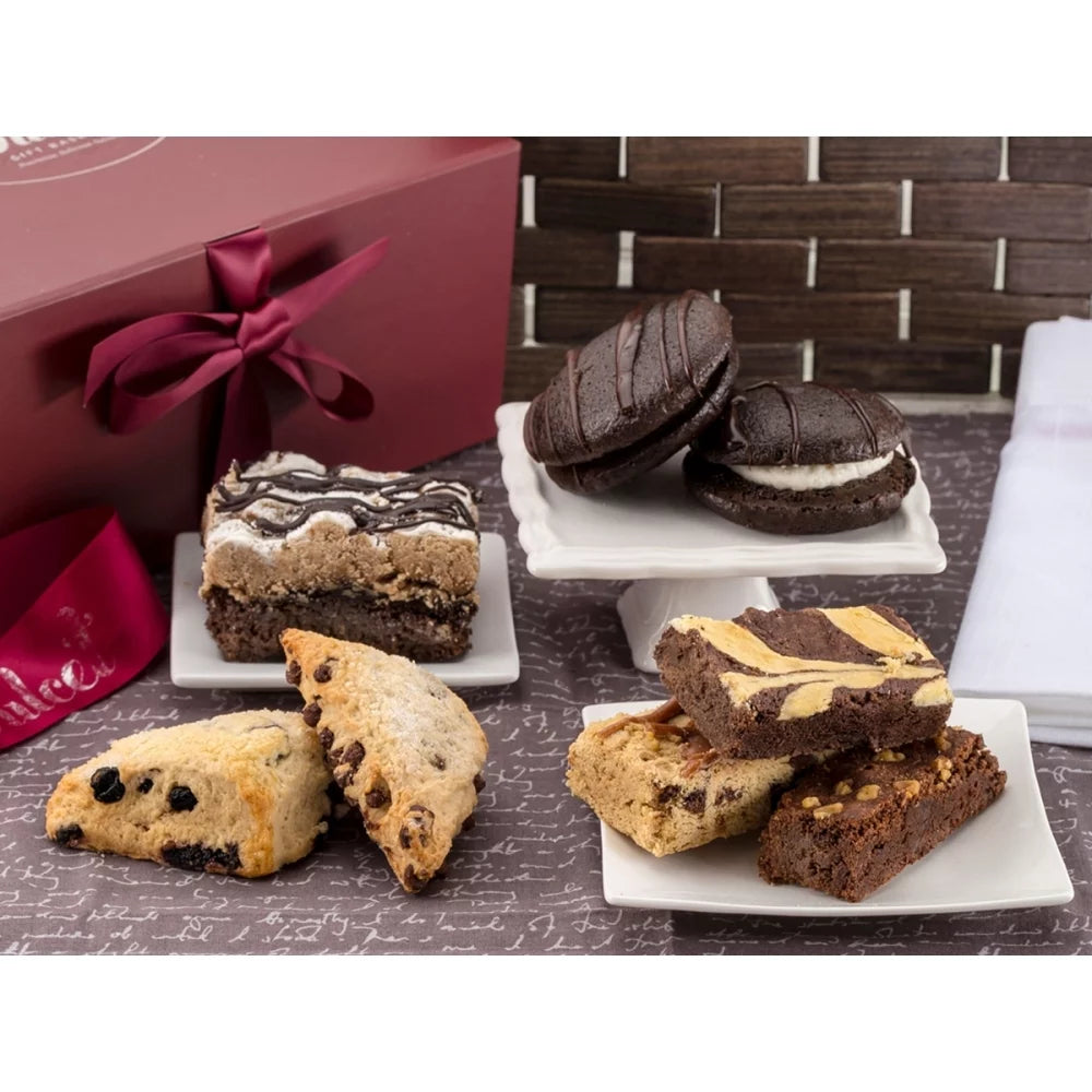 Chocolate Pastry Collection with Fudge Brownies, Whoopie Pie, Scones & Crumb Cake J37268