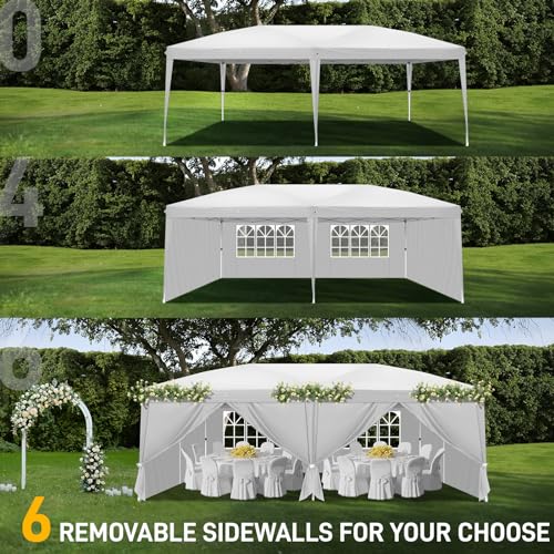 10x20ft Pop Up Canopy Tent with 6 SideWalls (Black) M35657