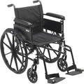 Lightweight Dual Axle Wheelchair with Adjustable Detachable Arms Swing Away Footrests 16" Seat Silver Vein N4738