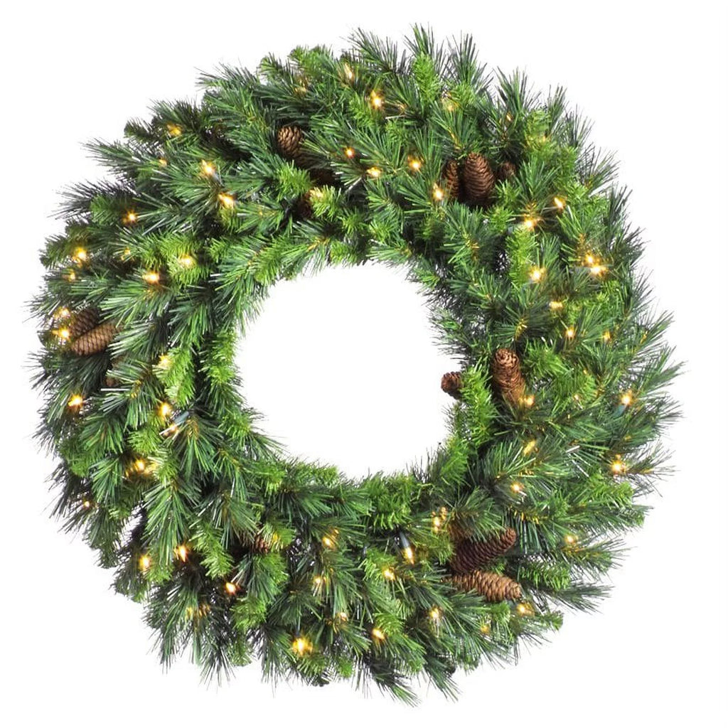 72" Pine Wreath with Warm White LED U147