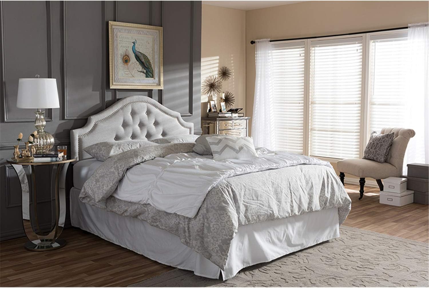 Grayish Beige Upholstered Full Headboard V849