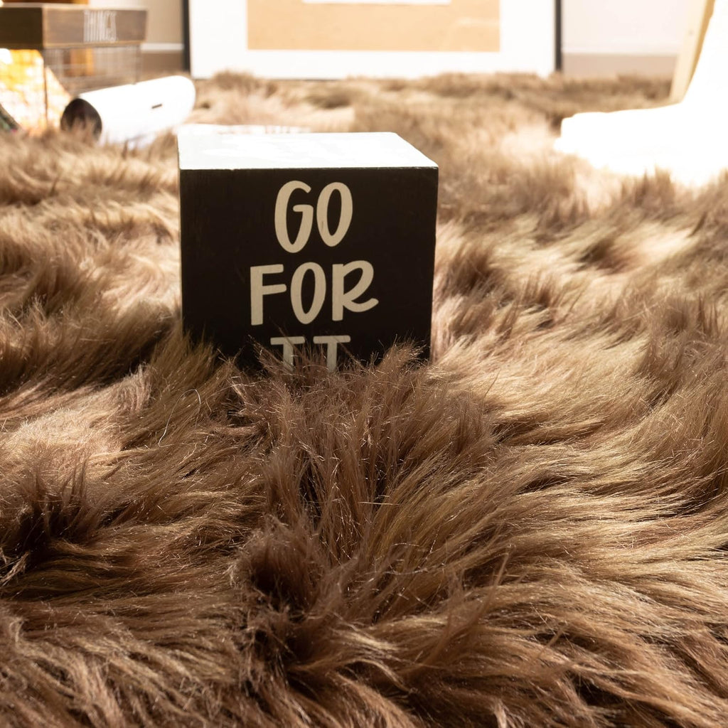 Dark Brown 5 x 7 Feet Faux Sheepskin Rug H6184