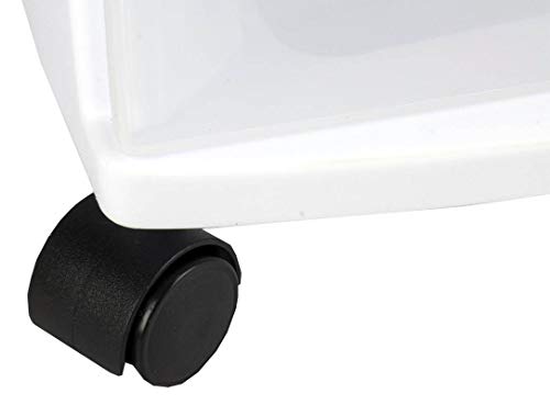 White 3 Drawer Plastic Rolling Storage Cart L10574