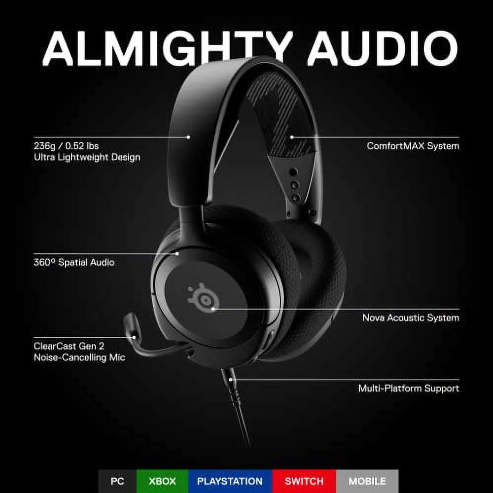 Black Wired Gaming Headset with 3.5mm Jack K58720
