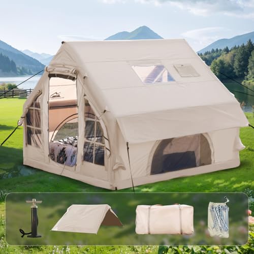 4-6 Person Waterproof Inflatable Camping Tent with Pump J11344