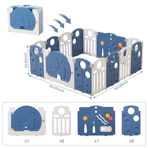 Blue 18 Panels Baby Playpen F808