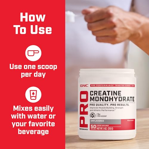 Creatine Monohydrate Powder, 5g Creatine Per Serving, 50 Servings R19083