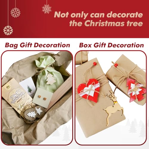50pcs Unfinished Wood Slice Christmas Ornaments U168