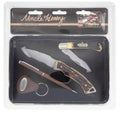 4 Piece Fixed-Blade Knife Folding Knife Leather Keychain Ball-Point Pen Gift Set H53274