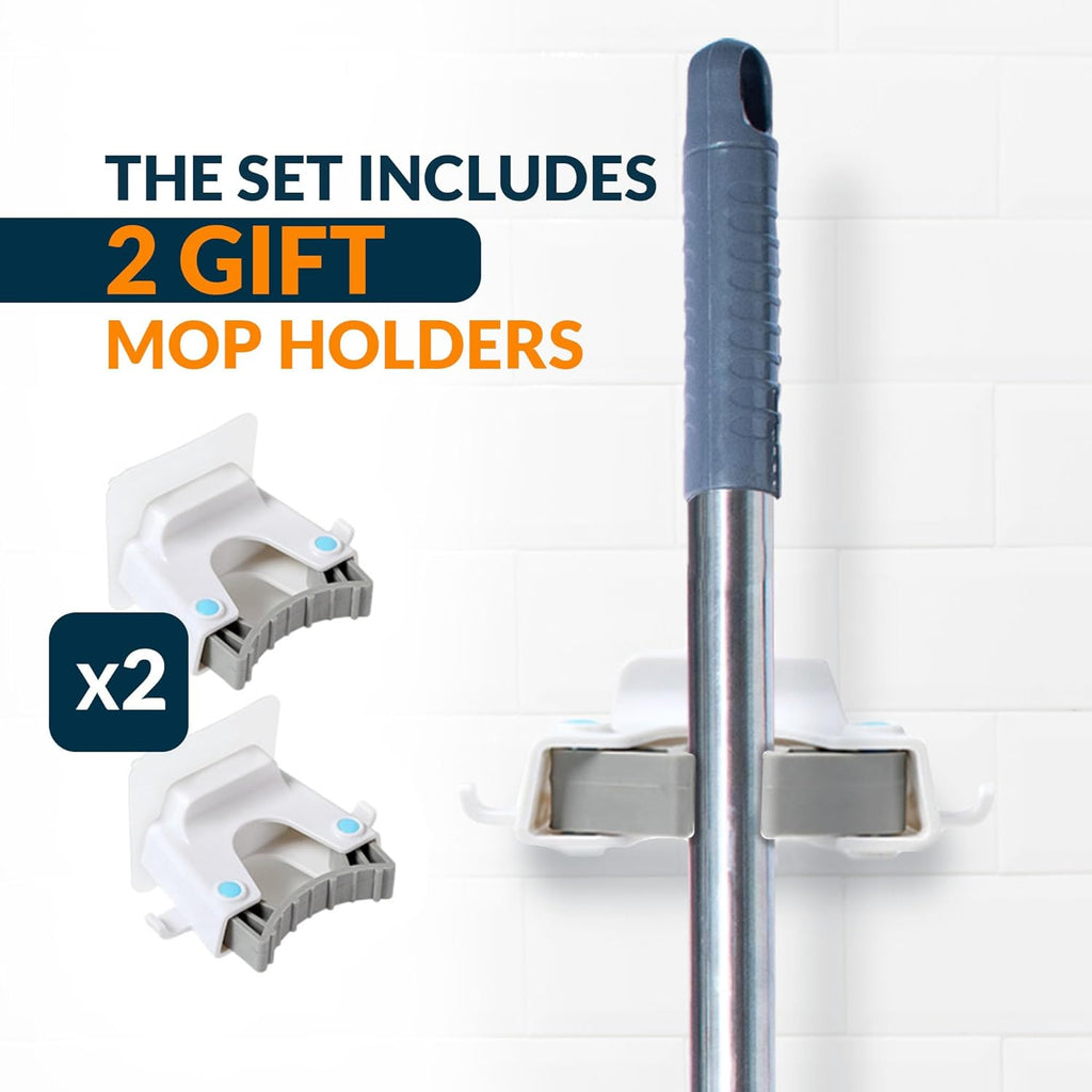 Wall Cleaning Mop with Long Handle 85 inches, 6 Microfiber Reusable Mop T71210