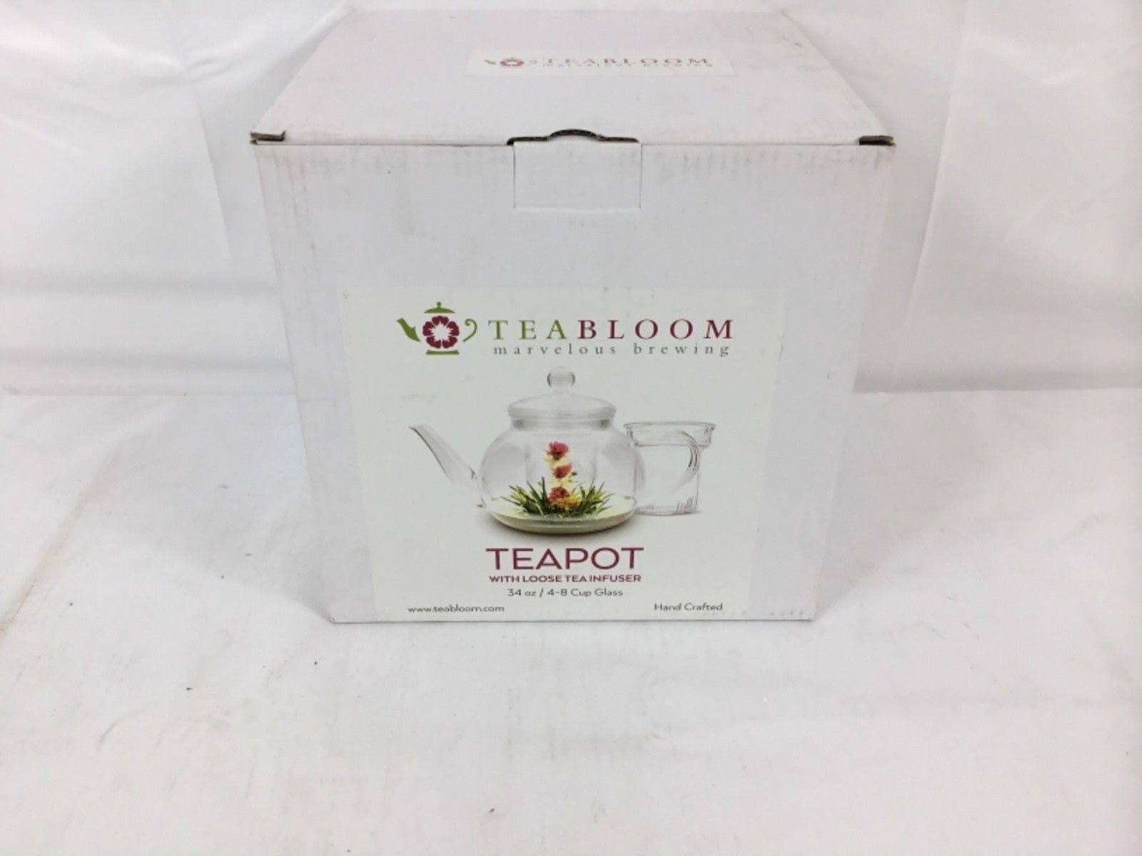 34 oz Heat Resistant Borosilicate Glass Teapot with Infuser G65392
