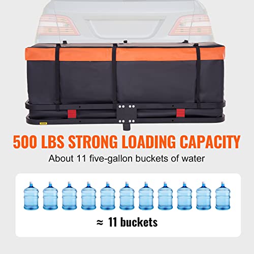Folding Hitch Carrier 500lb Capacity Cargo Basket Waterproof Bag S60412