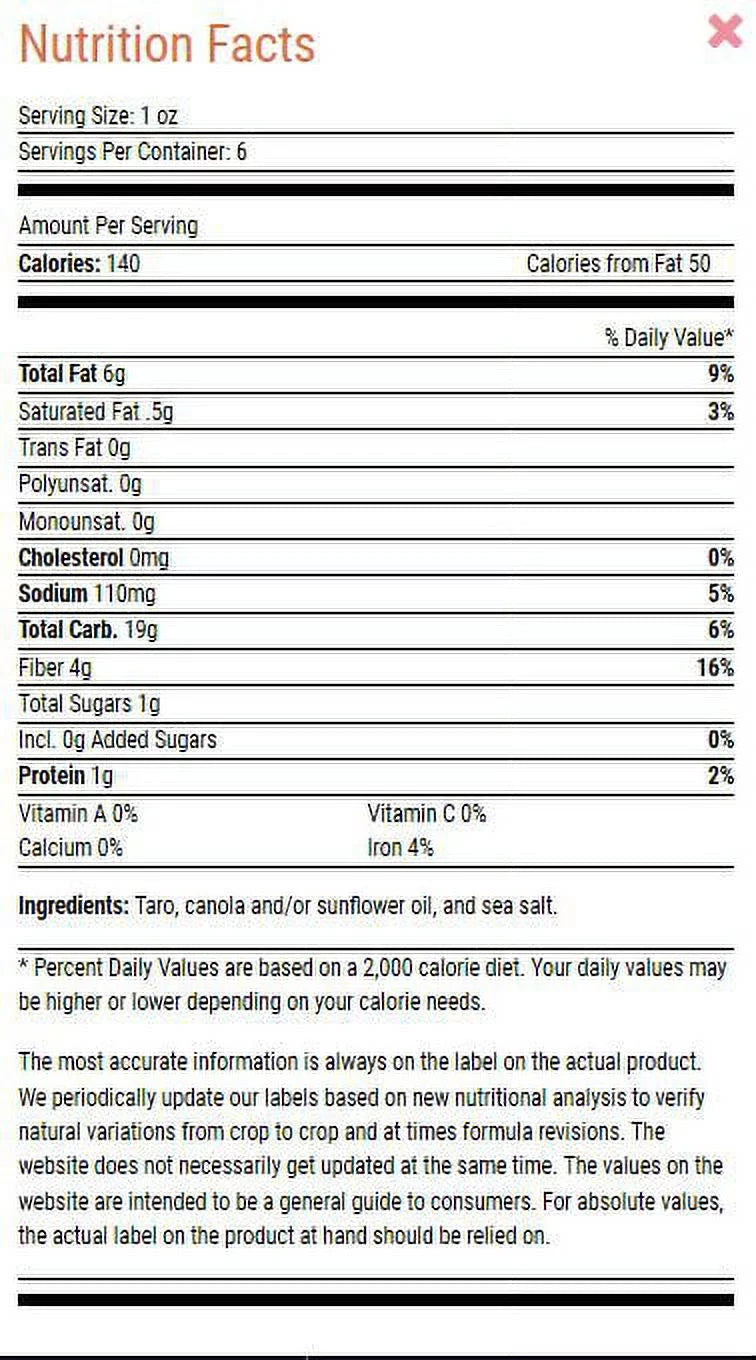 Taro Chips, 6 oz (Pack of 12) M23003