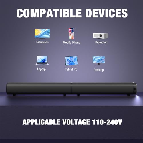 Sound Bar, Bluetooth 5.3 Soundbar, 2 in 1 Detachable Home Speaker R2448