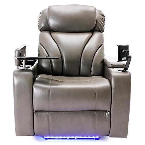 Grey PU Leather Power Recliner Sofa L968571