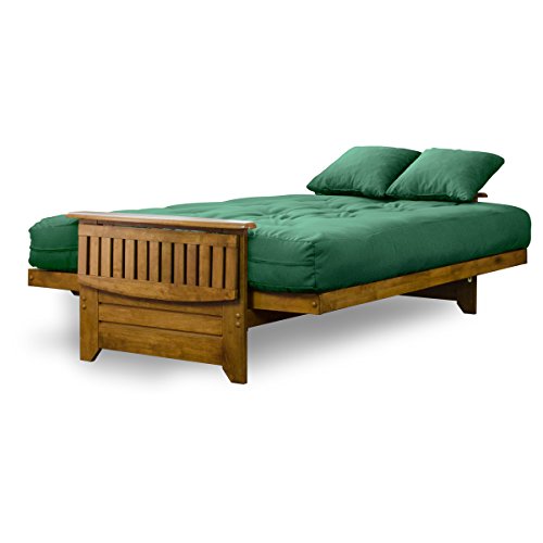 Queen Futon Frame with Drawers and Burgundy Mattress Set R877